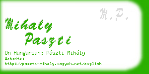 mihaly paszti business card