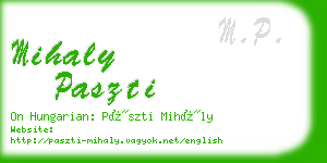 mihaly paszti business card